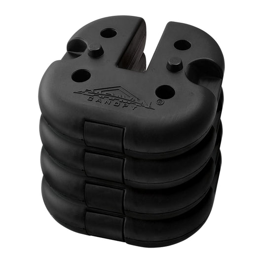 Universal Premium Weight Plates (Set of 4) Black, Fits Canopy Legs 2" or Less, Weigh 6lbs Each, Rubber Coated Concrete