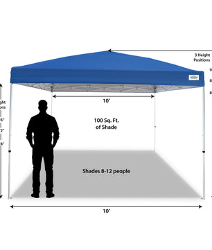 10' X 10' V-Series 2 Pro Instant Canopy Kit, 100 Sq. Ft. of Shade, Straight Leg, Incudes Roller Bag