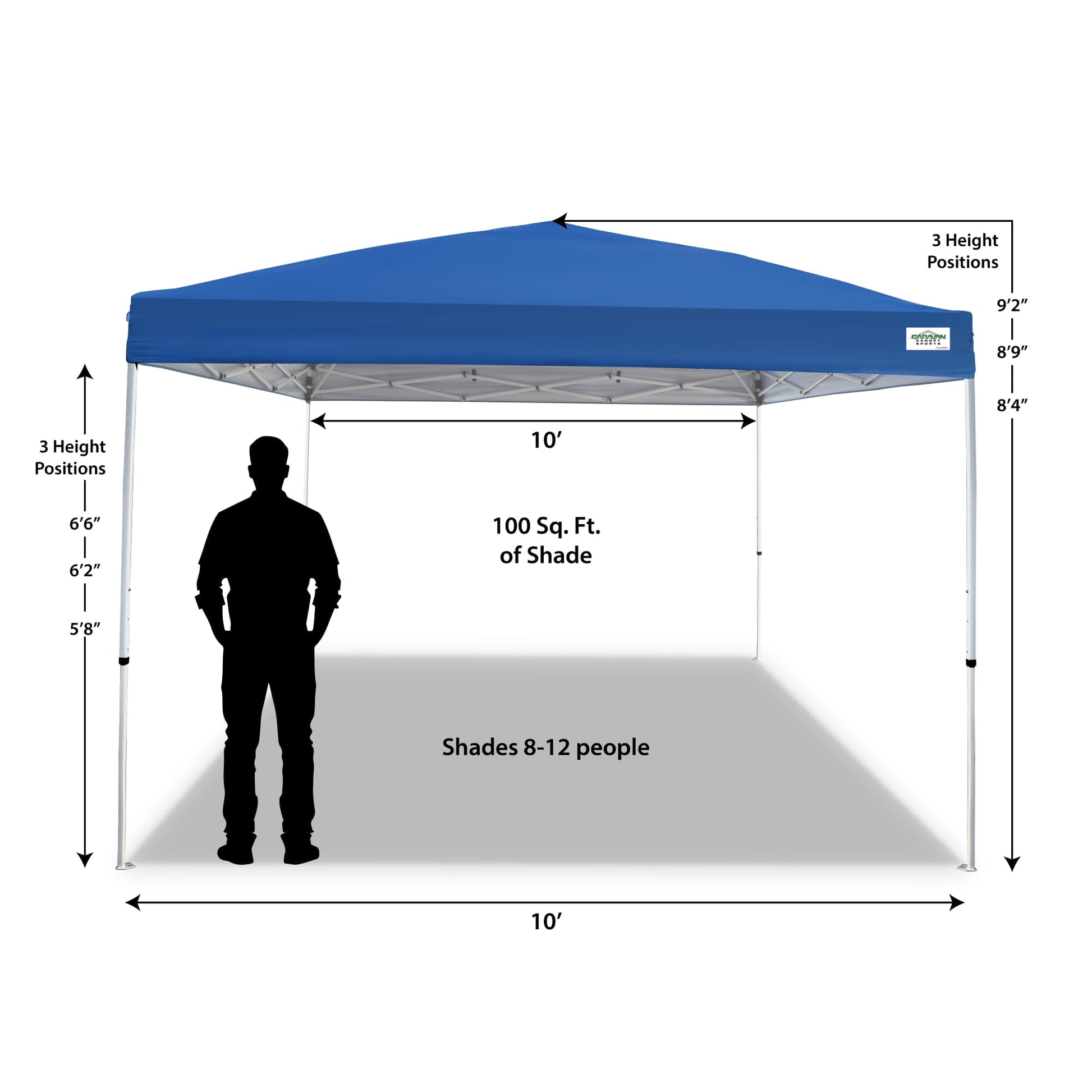 10' X 10' V-Series 2 Pro Instant Canopy Kit, 100 Sq. Ft. of Shade, Straight Leg, Incudes Roller Bag