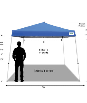 10'X10' V-Series 2 Instant Canopy Kit, Slant Leg, Incudes Roller Bag