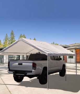 10'x20' Domain Pro 200 Carport Shelter White, Powder-Coated Steel Frame