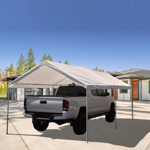 10'x20' Domain Pro 200 Carport Shelter White, Powder-Coated Steel Frame