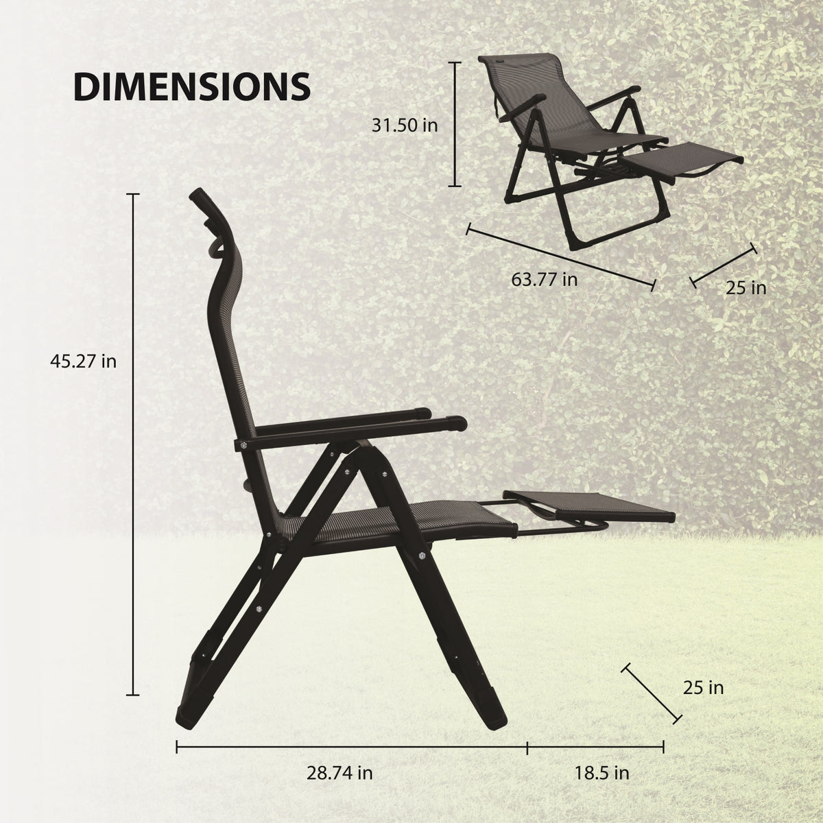 Ergo Plus chair upright and fully reclined dimensions
