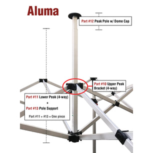 Part 1, 10, 11, 12, 13 -Aluma Peak Pole (Pack)