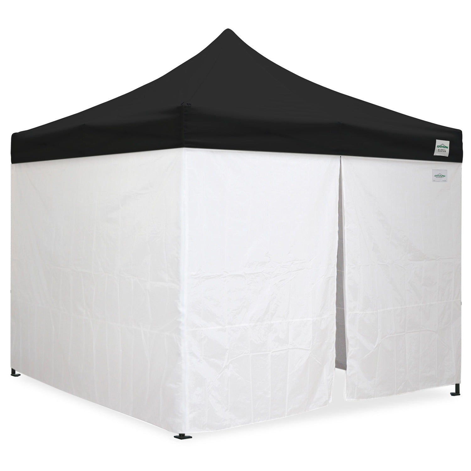 10'x10' Classic® Black Instant Canopy Deluxe Kit with Walls (Steel Black Frame)