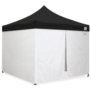 10'x10' Classic® Black Instant Canopy Deluxe Kit with Walls (Steel Black Frame)