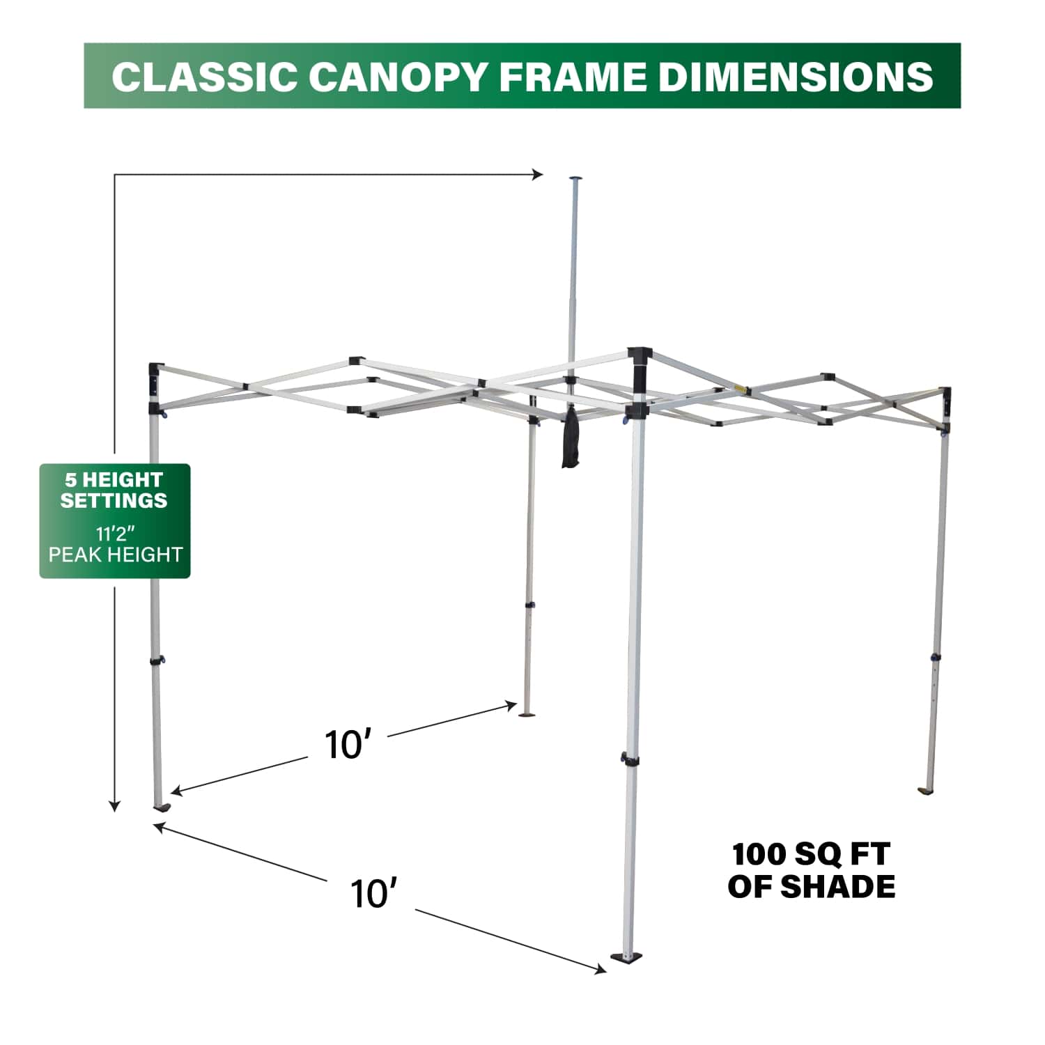 10'x10' Classic® Instant Canopy Kit (Steel White Frame)