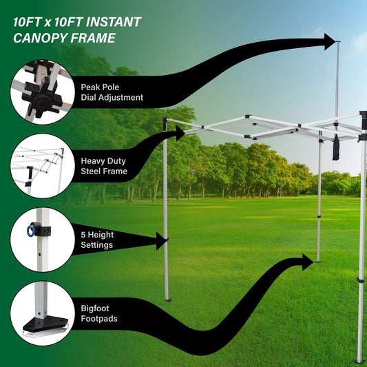 10'x10' Classic® Instant Canopy Kit (Steel White Frame)