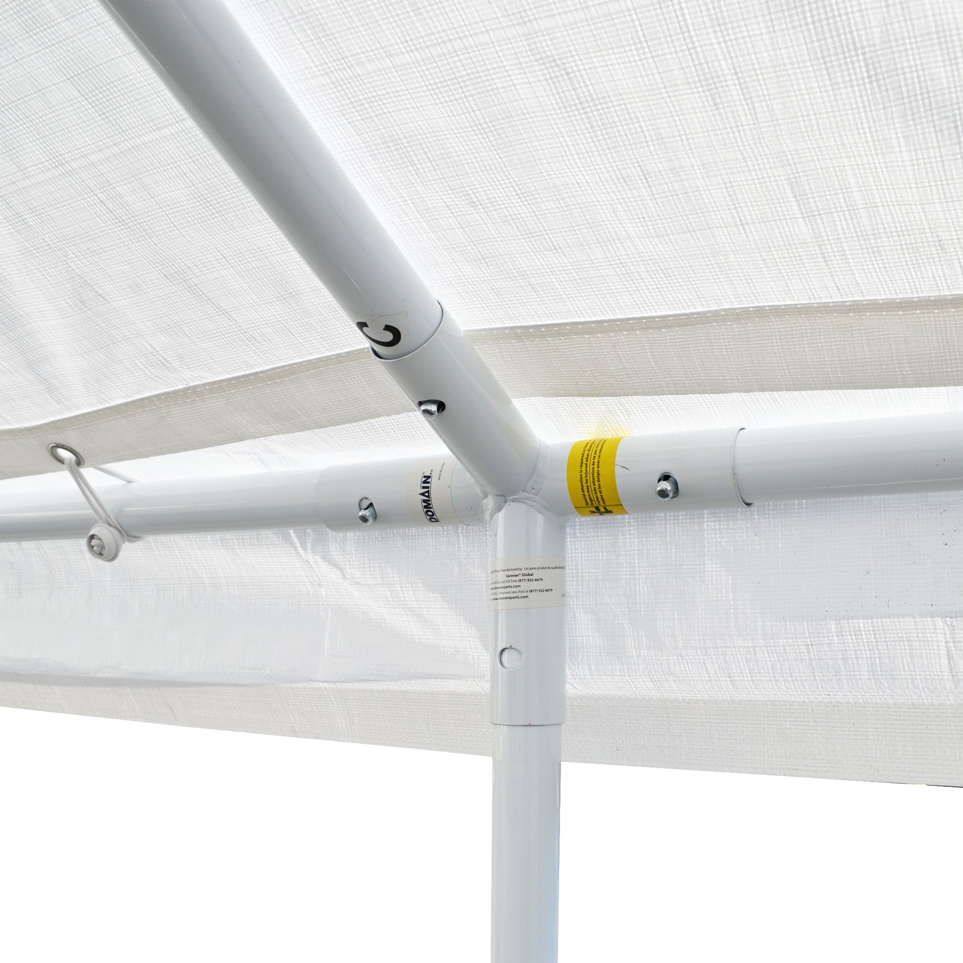 10'x20' Domain Pro 200 Carport Shelter White, Powder-Coated Steel Frame