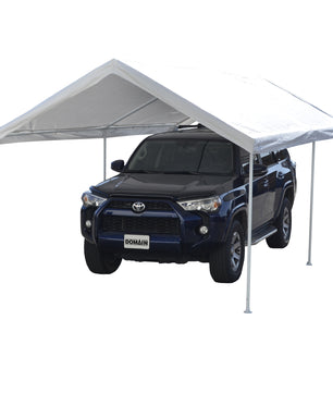 10'x20' Domain Pro 200 Carport Shelter White, Powder-Coated Steel Frame