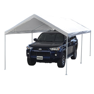 10'x20' Domain Pro 200 Carport Shelter White, Powder-Coated Steel Frame