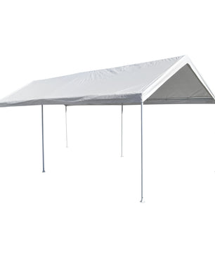 10'x20' Domain Pro 200 Carport Shelter White, Powder-Coated Steel Frame