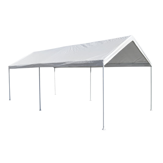 10'x20' Domain Pro 200 Carport Shelter White, Powder-Coated Steel Frame