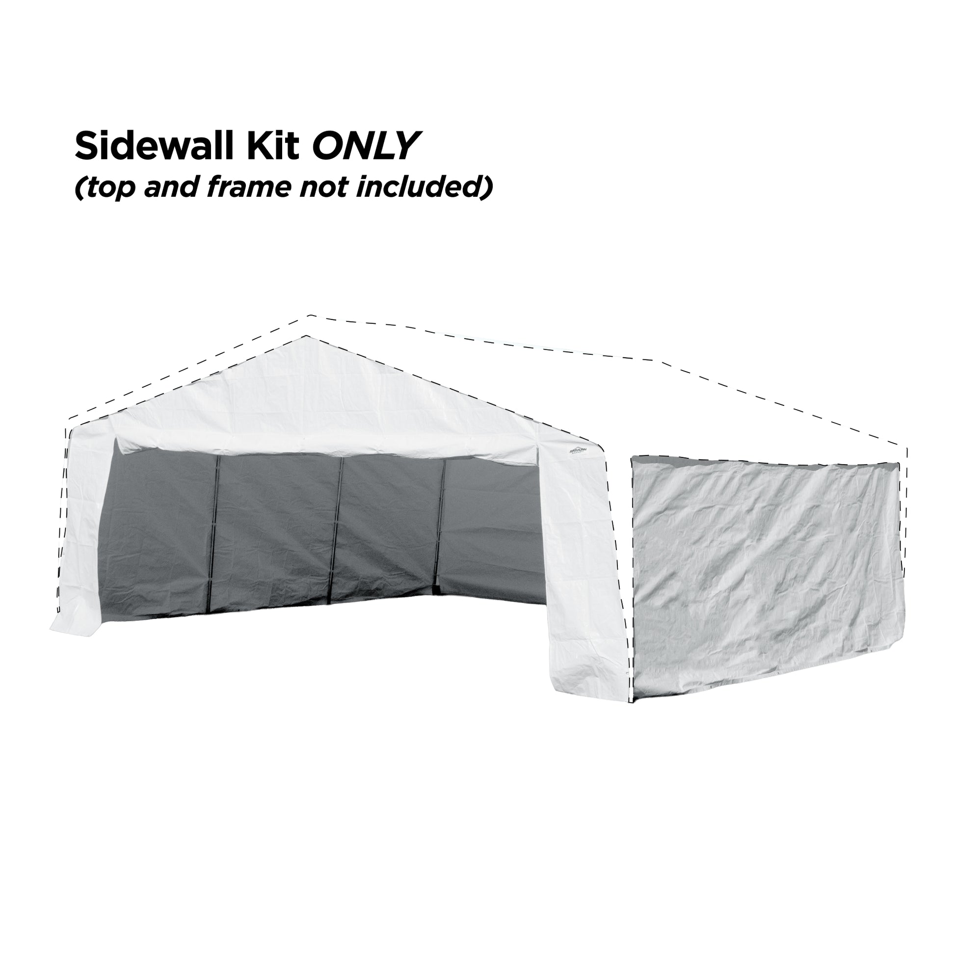 20'x20' Domain Carport Sidewall Enclosure Set White, Set of 4, Sidewalls Only, Frame and Top Not Included