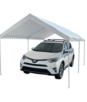 10'x15' Domain Pro 150 Carport Shelter White, Powder-Coated Steel Frame