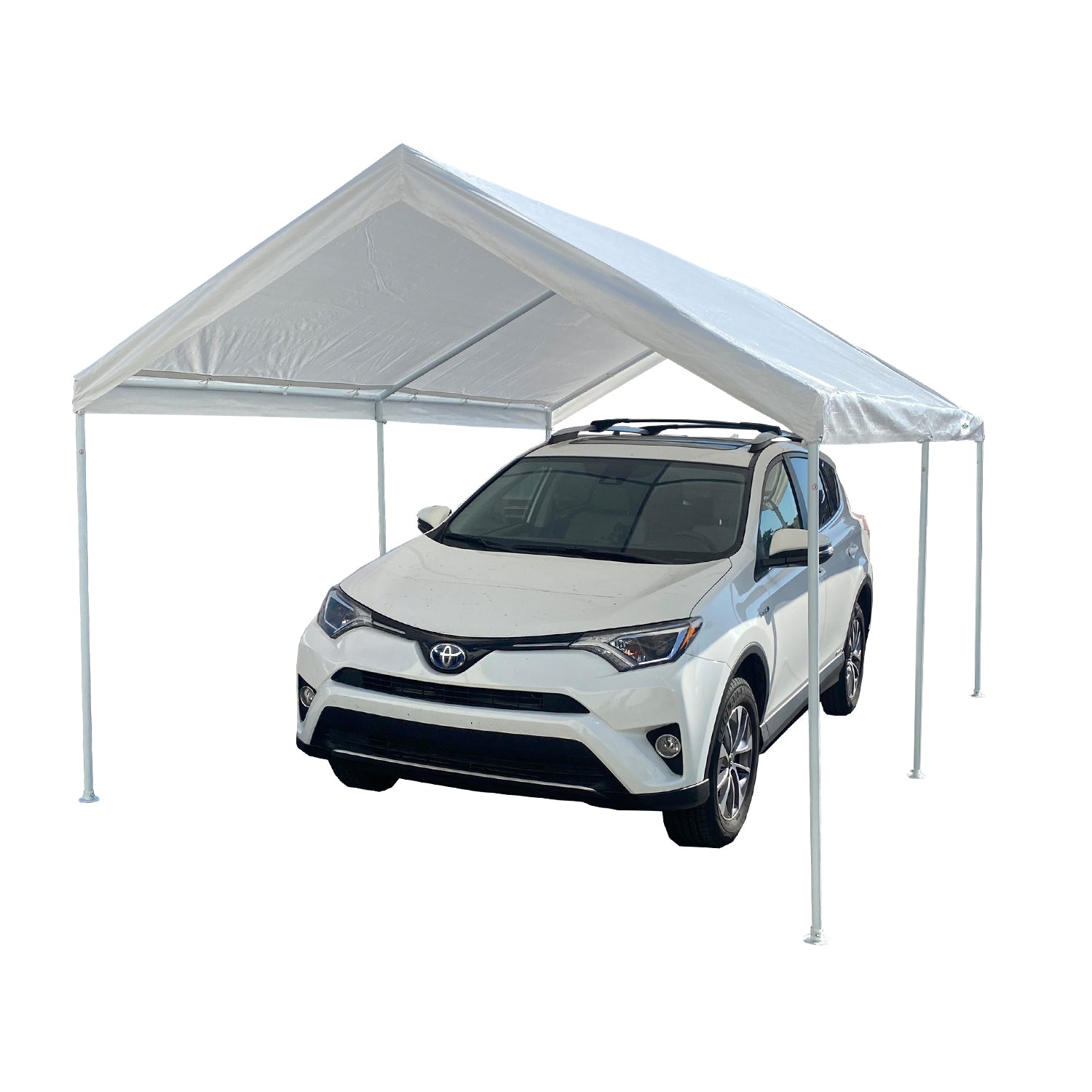 10'x15' Domain Pro 150 Carport Shelter White, Powder-Coated Steel Frame