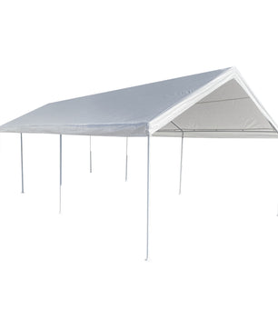 12'x26' Domain Pro 312 Carport Shelter White, Powder-Coated Steel Frame
