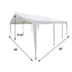 20'x20' Domain Pro 400 Carport Shelter White, Galvanized Steel Frame