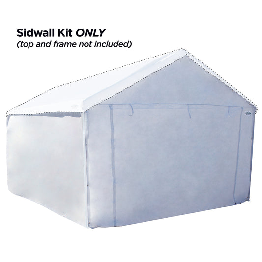 12'x26' Domain Carport Sidewall Enclosure Set White, Set of 4, Sidewalls Only, Frame and Top Not Included