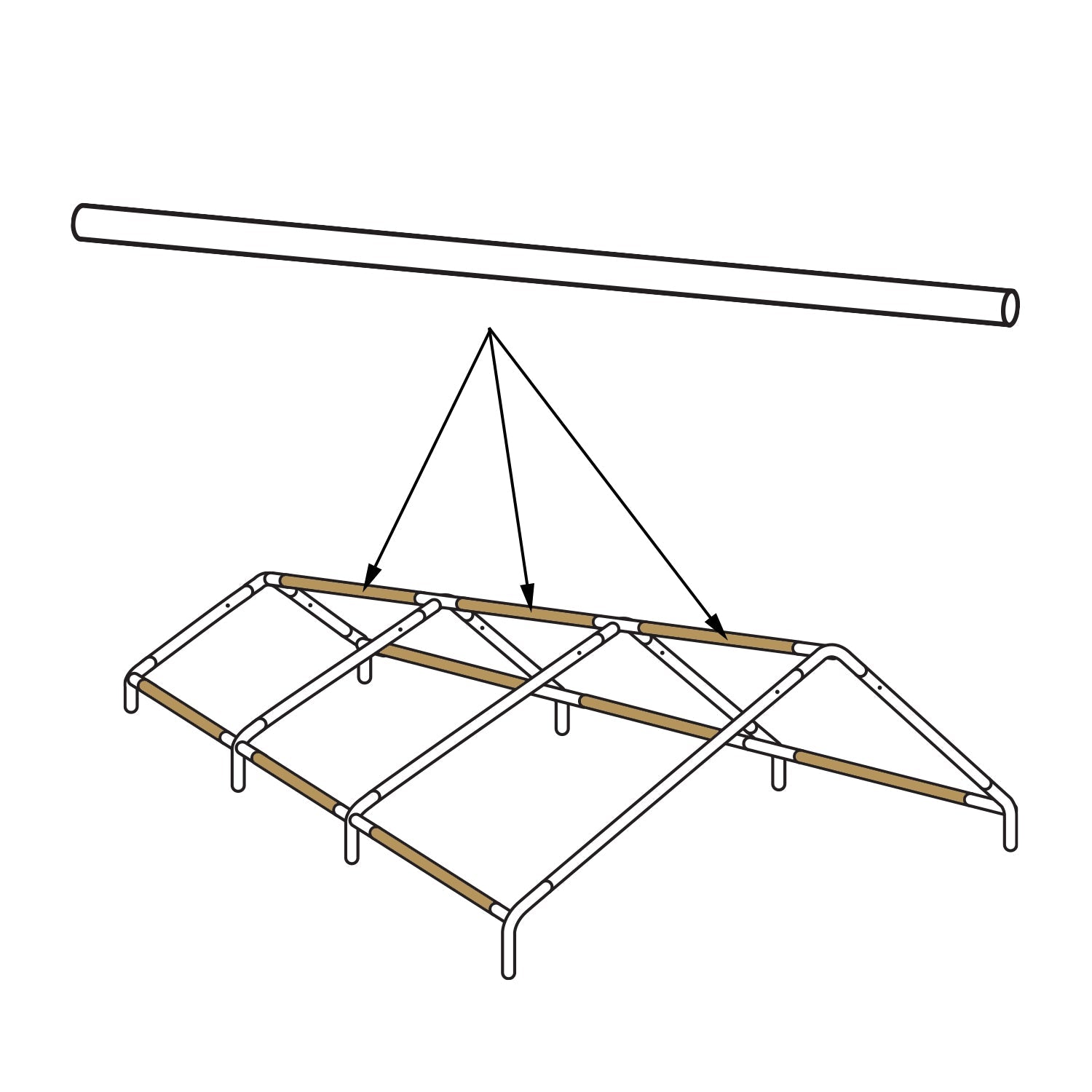 Mega Domain Peak Brace Pole Part C (Qty 1)