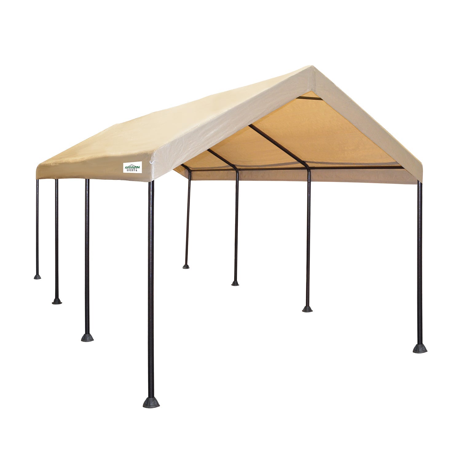 10'x20' Mega Domain Commercial-Grade Carport Kit 10' X 20' Beige, 200 Sq. Ft. of Shade, 8-Leg Design, Snow Load