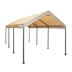 10'x20' Mega Domain Commercial-Grade Carport Kit 10' X 20' Beige, 200 Sq. Ft. of Shade, 8-Leg Design, Snow Load