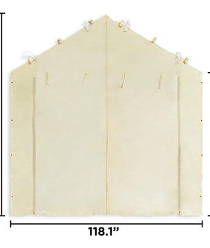 10' X 20' Mega Domain Carport Sidewall Enclosure Set Beige, Set of 4, Sidewalls Only, Frame and Top Not Included