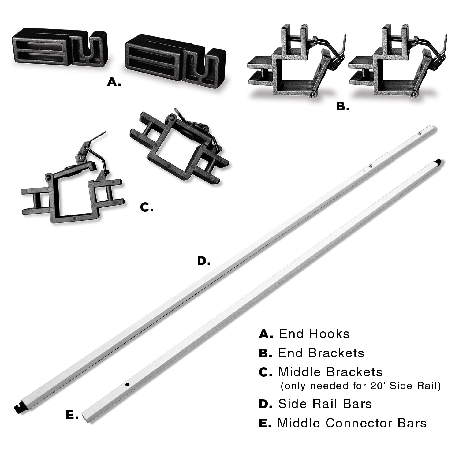 Side Rail Hardware (Fits Aluma & Classic)