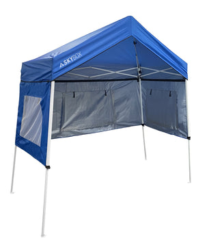 SkyBox Instant Sport Shelter 3.2' X 6.5' Blue, Patented,  Multi-Purpose, Removeable Walls