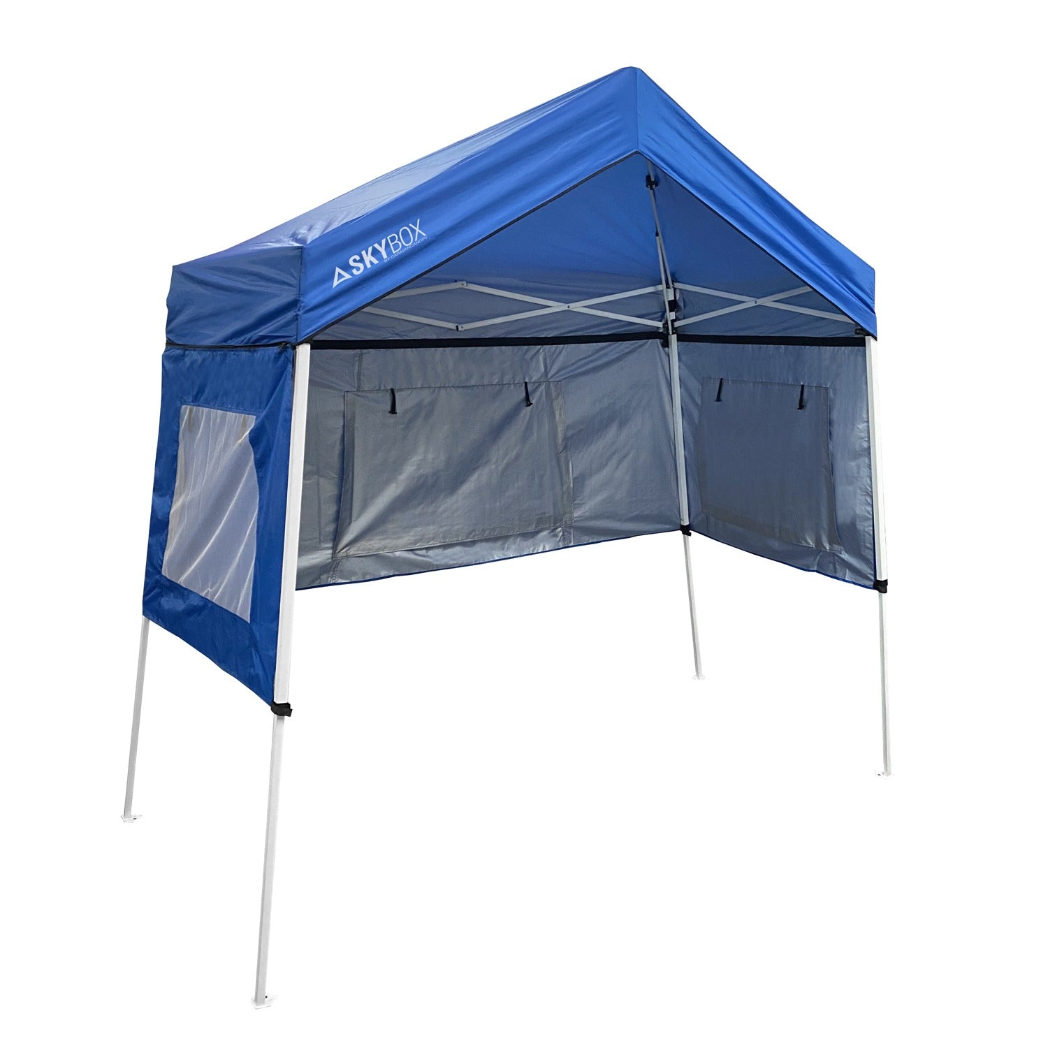 SkyBox Instant Sport Shelter 3.2' X 6.5' Blue, Patented,  Multi-Purpose, Removeable Walls