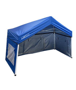 SkyBox Instant Sport Shelter 3.2' X 6.5' Blue, Patented,  Multi-Purpose, Removeable Walls