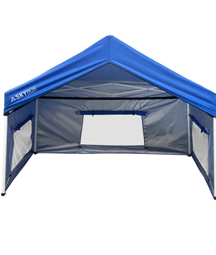 SkyBox Instant Sport Shelter 3.2' X 6.5' Blue, Patented,  Multi-Purpose, Removeable Walls