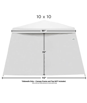 V-Series 2 Slant Leg Canopy Sidewalls White, Set of 4, Sidewalls Only, Frame and Top Not Included