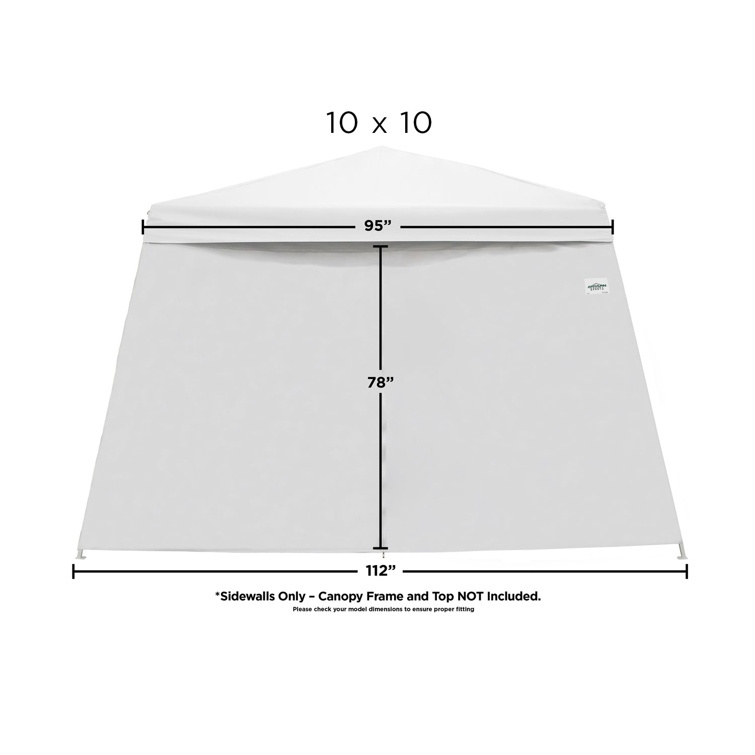 V-Series 2 Slant Leg Canopy Sidewalls White, Set of 4, Sidewalls Only, Frame and Top Not Included