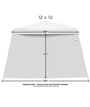 V-Series 2 Slant Leg Canopy Sidewalls White, Set of 4, Sidewalls Only, Frame and Top Not Included