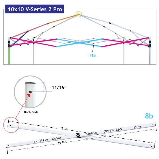 10x10 V-Series II Pro Truss Bar Part 8b (set of 2 truss bars)