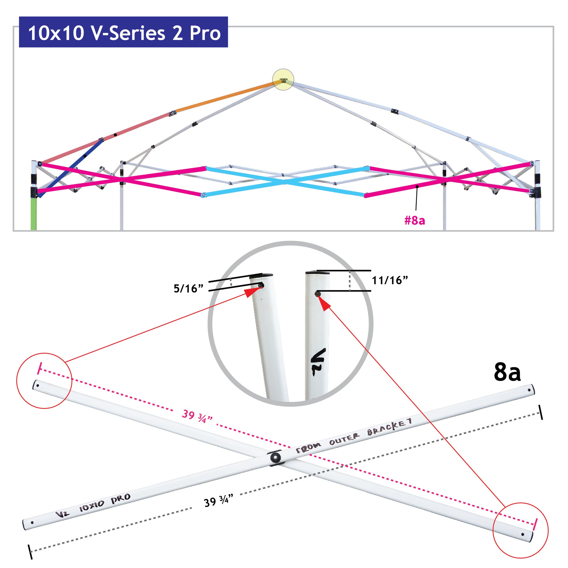 V-Series II Pro Truss Bar Part 8a (set of 2 truss bars)