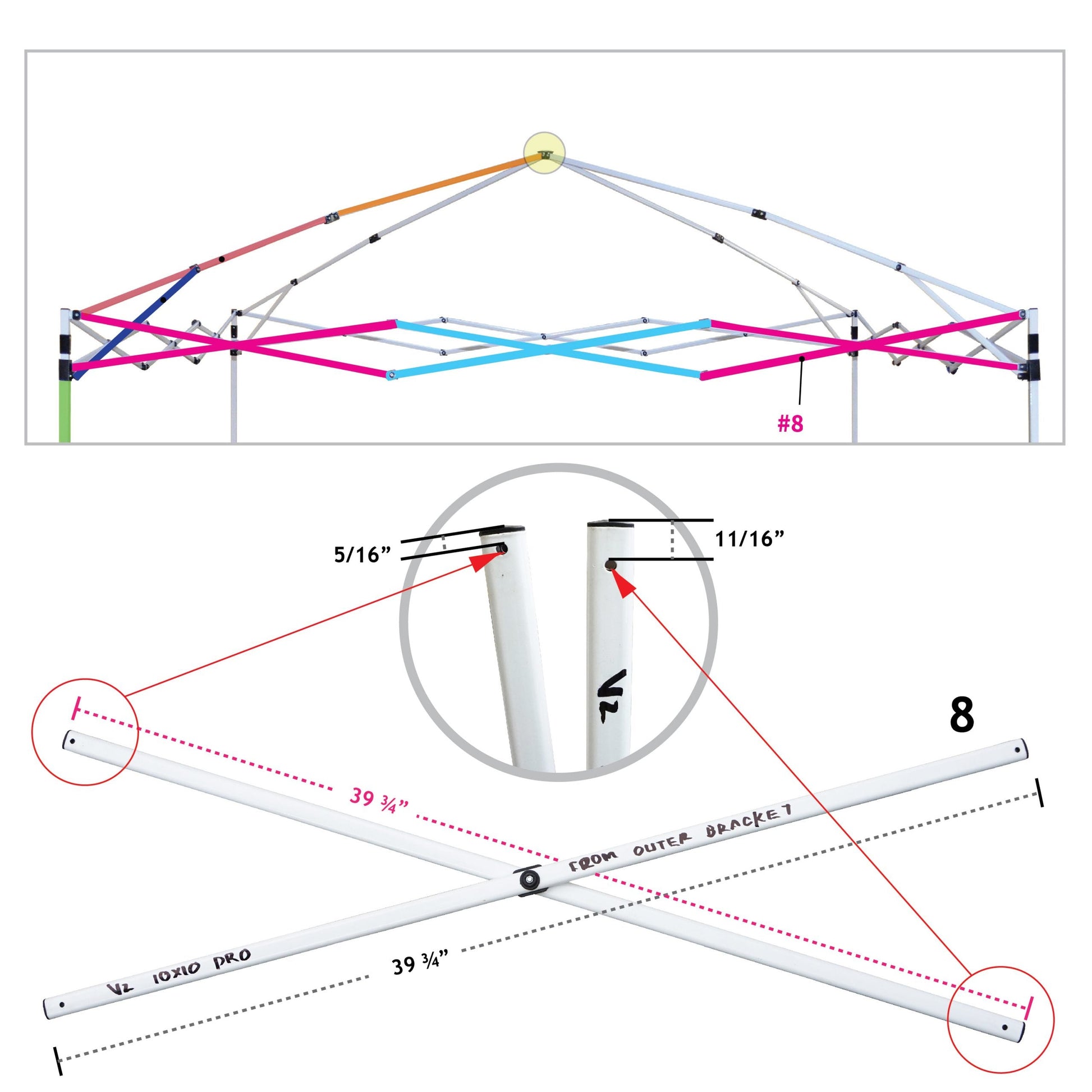 V-Series II Pro Truss Bar Part 8 (set of 2 truss bars)