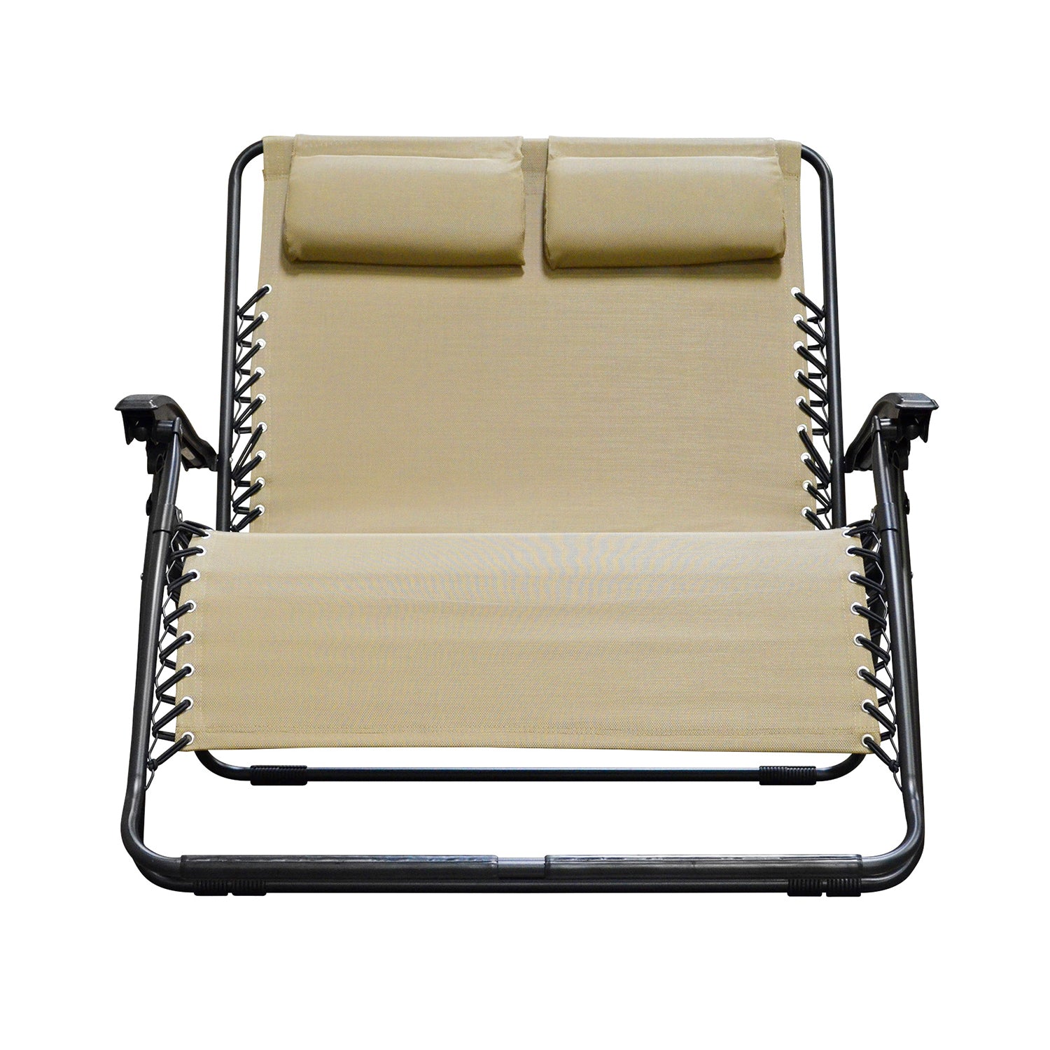 Infinity Loveseat Zero Gravity Chair Lounger 1 Pc Beige, Adjustable Recliner, Durable Texteline Fabric, 550 Weight Capacity