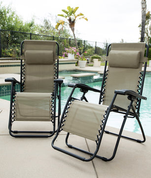 2-Pack Infinity Zero Gravity Chair Lounger, Adjustable Recliner, Durable Texteline Fabric, 300 LB Weight Capacity