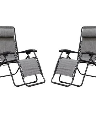 2-Pack Infinity Zero Gravity Chair Lounger, Adjustable Recliner, Durable Texteline Fabric, 300 LB Weight Capacity