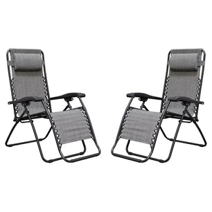 2-Pack Infinity Zero Gravity Chair Lounger, Adjustable Recliner, Durable Texteline Fabric, 300 LB Weight Capacity