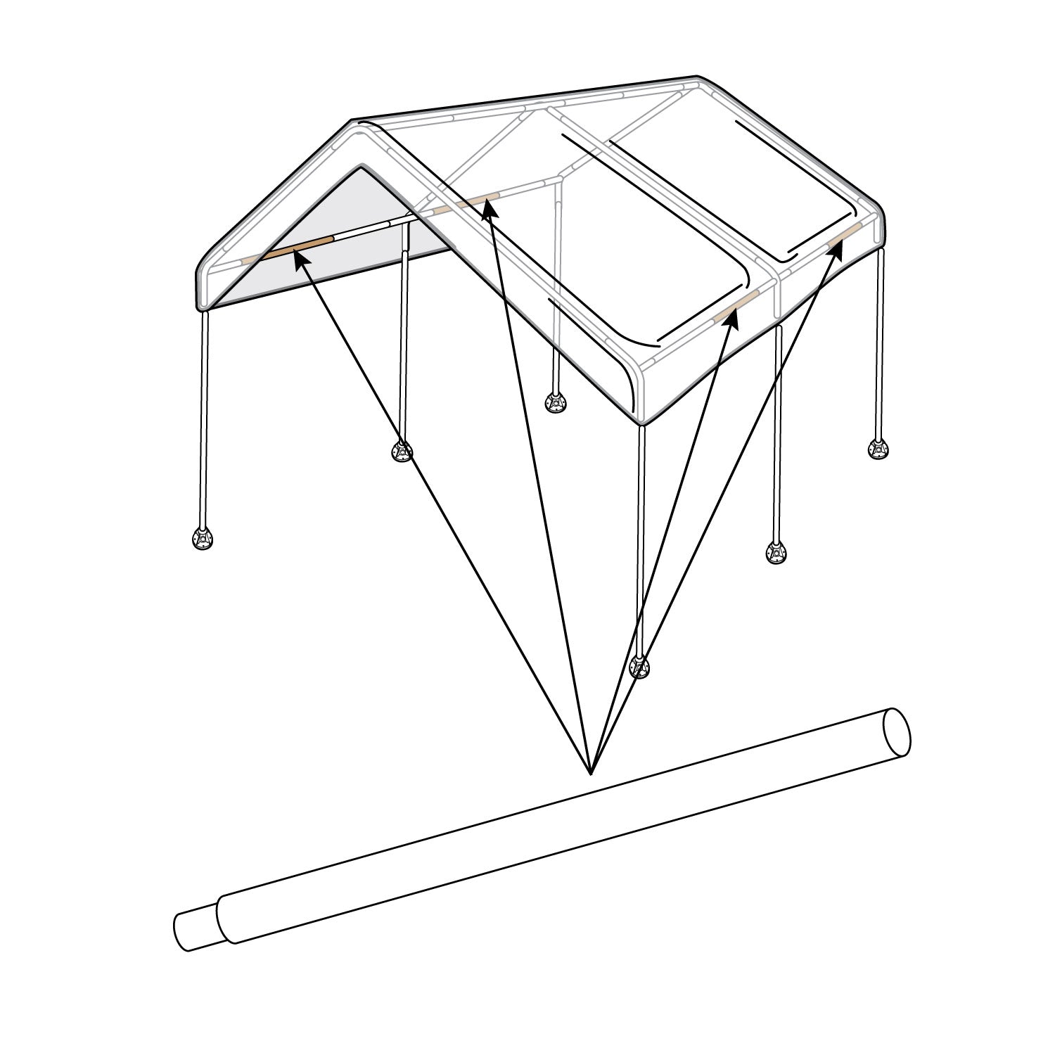 10×15 Domain™ Pro 150 Cross Brace Pole Part B1