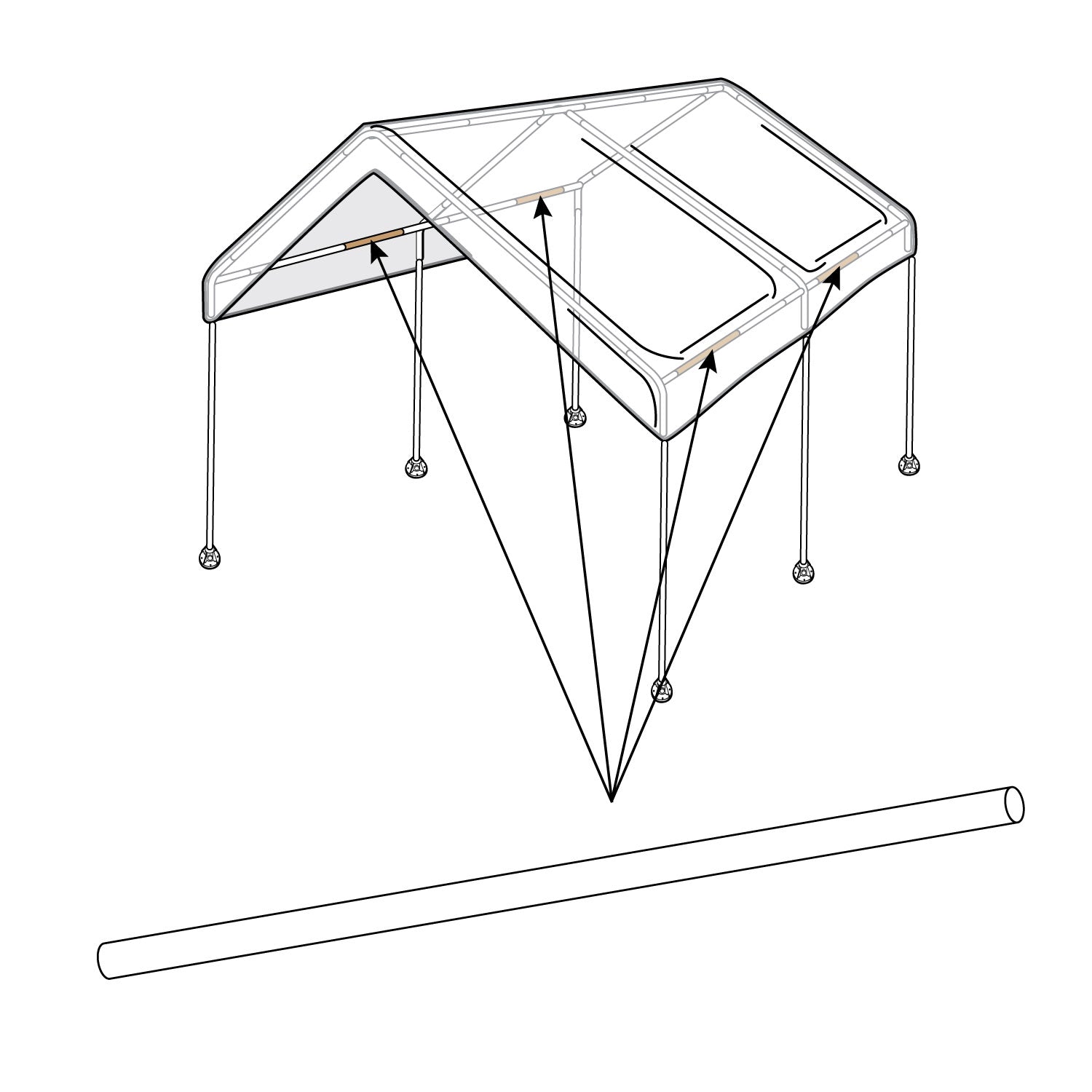 10×20 Domain™ Pro 200 Cross Brace Pole Part B2