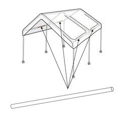 10×20 Domain™ Pro 200 Cross Brace Pole Part B2