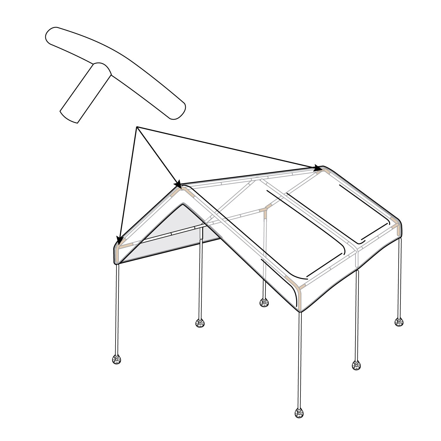 10×15 Domain™ Pro 150 3-Way Corner Bracket Part D